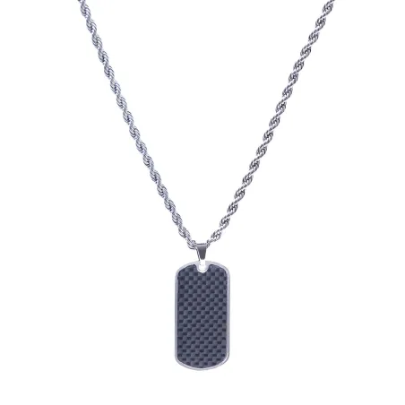 Gargantilla Emotion Acero Colgante Negro Hombre EMACCLTACAB