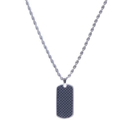 Gargantilla Emotion Acero Colgante Negro Hombre EMACCLTACAB