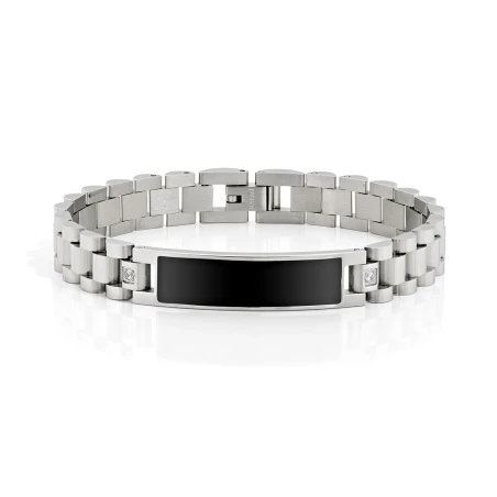 Pulsera Emotion Acero y Esmalte Negro Hombre EMACBRGIUBBZ