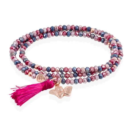 Pulsera Marina García Zen Fucsia y Ángel Plata Baño Rosado 90573U5