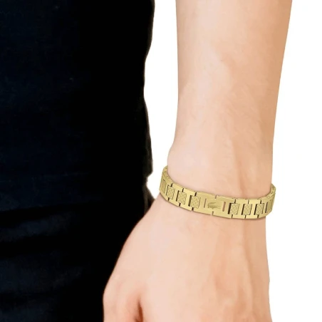 Pulsera Lacoste Metropole Acero Baño Oro Hombre 2040120