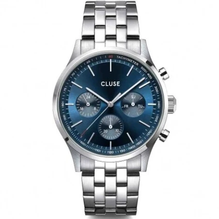 Reloj Cluse Anthéor Plateado y Azul Multifunción Hombre CW21003