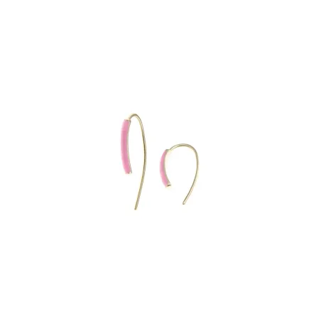 Pendientes Salvatore Barra Plata Baño Oro y Esmalte Rosa 213A0640
