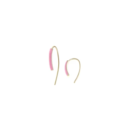 Pendientes Salvatore Barra Plata Baño Oro y Esmalte Rosa 213A0640