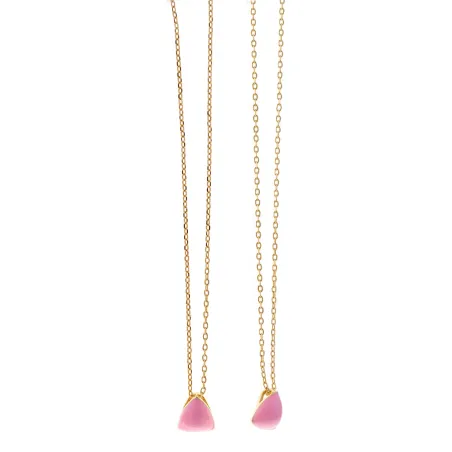 Gargantilla Salvatore Triángulo Plata Baño Oro y Esmalte Rosa 213C0195