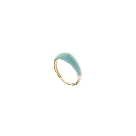 Anillo Salvatore Plata Baño Oro y Esmalte Turquesa 213S0086