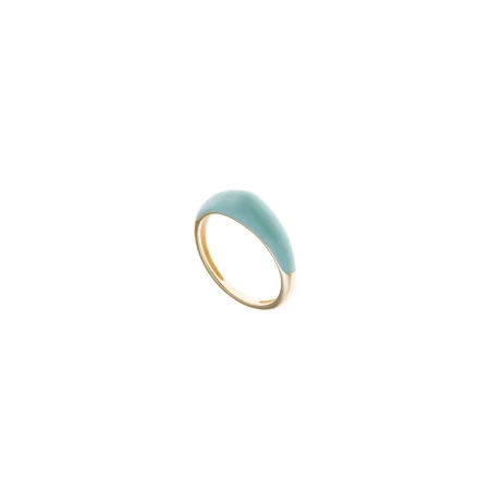 Anillo Salvatore Plata Baño Oro y Esmalte Turquesa 213S0086