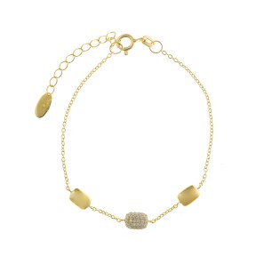 Pulsera Salvatore Plata Baño Oro, Rectángulos y...