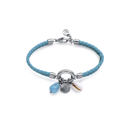 Pulsera Viceroy Fashion Piel Trezada Azul y Acero 14285P01013