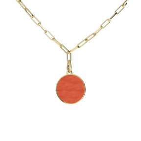 Gargantilla Victoria Cruz Plata Baño Oro y Círculo Nácar...