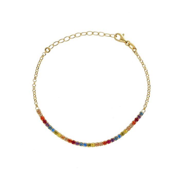 Pulsera Victoria Cruz Plata Baño Oro y...