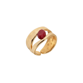 Anillo Vidal&Vidal Salada Baño Oro y Ágata Roja X480561014