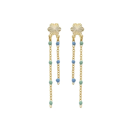 Pendientes Luxenter Hemi Plata Baño Oro y Piedras Turquesa EXA822Y60300