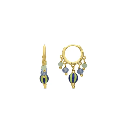 Pendientes Luxenter Towi Aro Plata Baño Oro y Piedras Multicolor EXA759Y62600