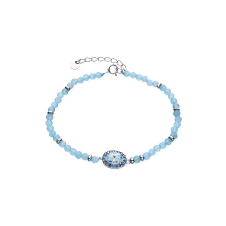Pulsera Luxenter Nazki Plata Baño Rodio y Piedras Azules BXA1240400