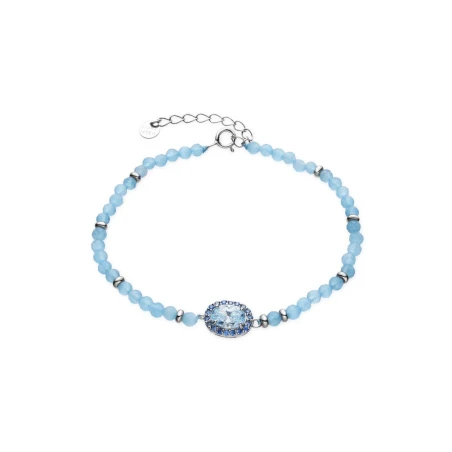 Pulsera Luxenter Nazki Plata Baño Rodio y Piedras Azules BXA1240400