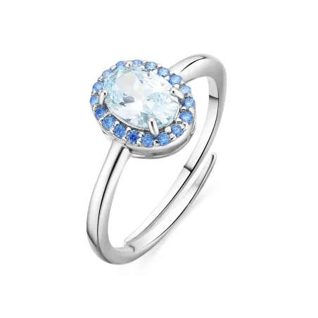 Anillo Luxenter Unxo Plata Baño Rodio y Circonitas azules 148117556XA21760300