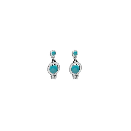 Pendientes Ciclón Nora Baño Plata y Cristal Murano Turquesa 255602-51