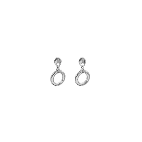 Pendientes Ciclón Dalia Baño Plata Círculo Colgante 255605