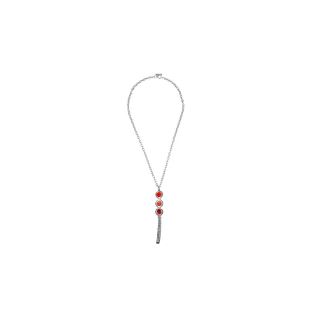 Collar Ciclón Orelle Baño Plata y Cristal Murano Coral 255803-11