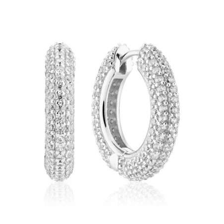 Pendientes Sif Jakobs Carrara Aro Plata Baño Rodio y Circonitas Blancas 18255