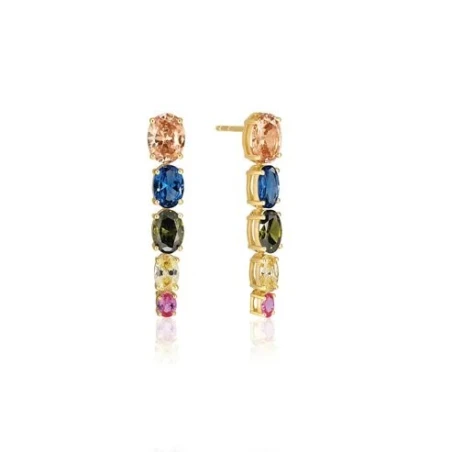 Pendientes Sif Jakobs Ellera Plata Baño Oro y Circonitas Multicolor 17700