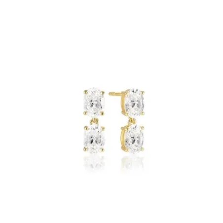 Pendientes Sif Jakobs Ellisse Plata Baño Oro y Circonitas Blancas 17678