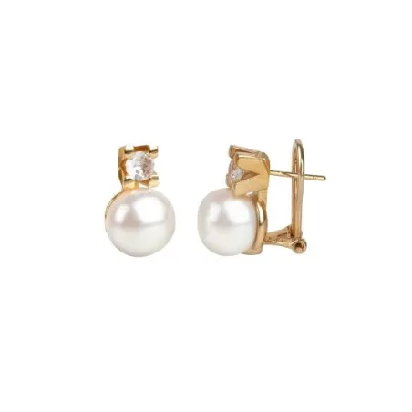 Pendientes Vidal&Vidal Baño Oro, Circonita y Perla G3599