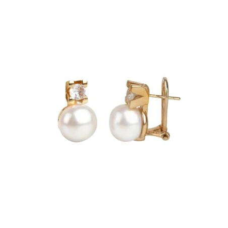 Pendientes Vidal&Vidal Baño Oro, Circonita y Perla G3599