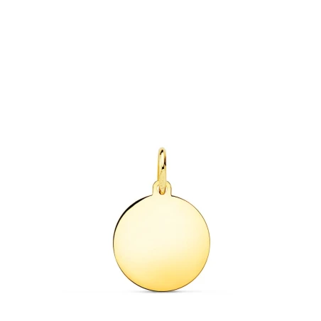 Colgante oro 12mm disco liso
