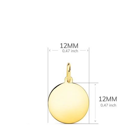 Colgante oro 12mm disco liso