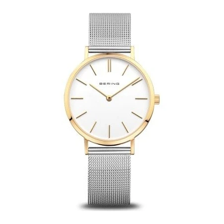 Reloj Bering Classic Plateado y Dorado Analógico Mujer 14134-010