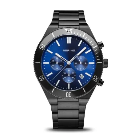 Reloj Bering Classic Negro y Azul  Analógico Hombre 15043-727