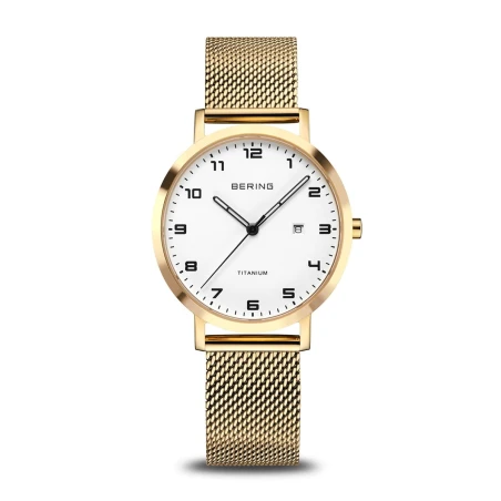 Reloj Bering Titanium Dorado y Blanco Analógico Mujer 18634-334
