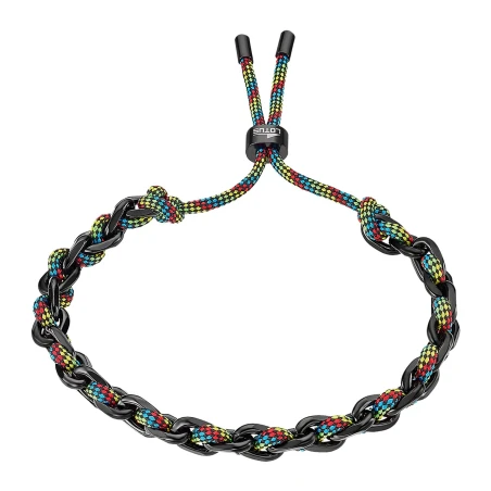 Pulsera Lotus Style Urban Woman Acero Negro y Nylon Multicolor LS2376-2/1