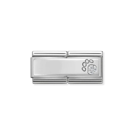 Composable DOUBLE Classic SIMBOLOS acero, circ y plata 925 Huella con circonita