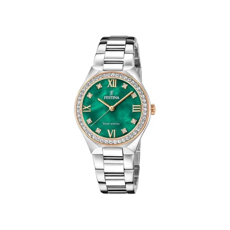 Reloj Festina Solar Energy Plateado y Verde Analógico Mujer F20658/3