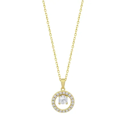 Gargantilla Lotus Silver Flor Plata Baño Oro y Cristales Brillantes Mujer LP3080-1/2