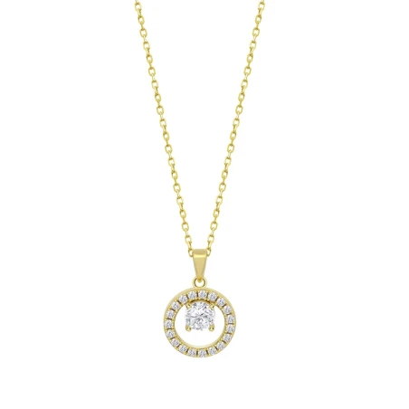 Gargantilla Lotus Silver Flor Plata Baño Oro y Cristales Brillantes Mujer LP3080-1/2