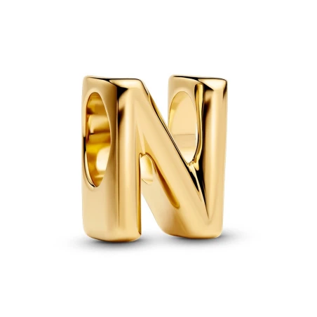 Charm Charm Pandora Alfabeto Letra N Baño Oro 763960C00