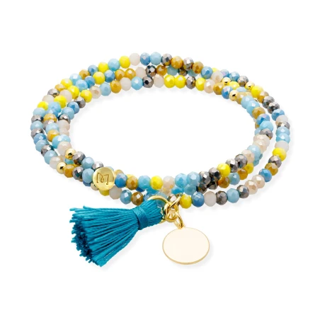 Pulsera Marina García Zen Formentera y Chapa Circular Plata Baño Oro 91195UX
