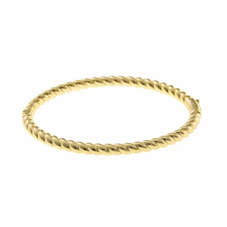 Pulsera Salvatore Rígida Plata Baño Oro Gallonada 268P0007
