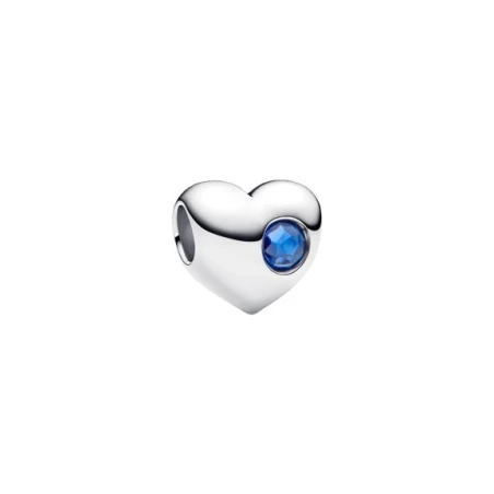 Charm Pandora Corazón Grabable y Cristal Azul Princesa 794161C09