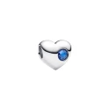 Charm Pandora Corazón Grabable y Cristal Azul Princesa 794161C09