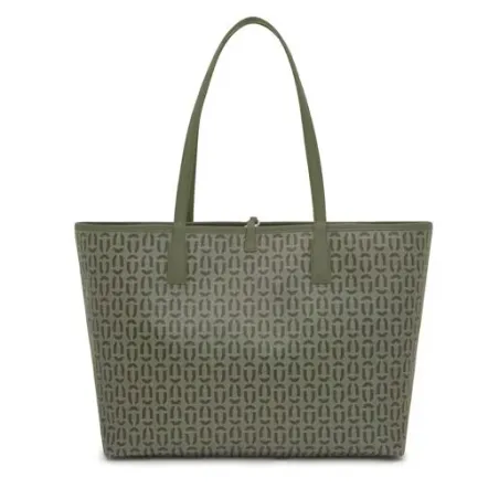 Capazo Tote TOUS Double Way Manifesto Caqui Grande 2002306941