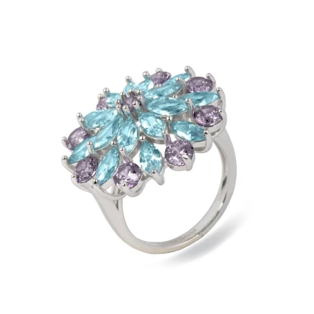 Anillo Luxenter Uvonda Plata Baño Rodio y Circonitas Multicolor T235003