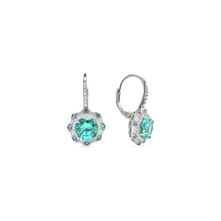 Pendientes Luxenter Fasaki Plata Baño Oro, Circointas Blancas y Verde ET60790700