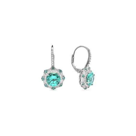Pendientes Luxenter Fasaki Plata Baño Oro, Circointas Blancas y Verde ET60790700