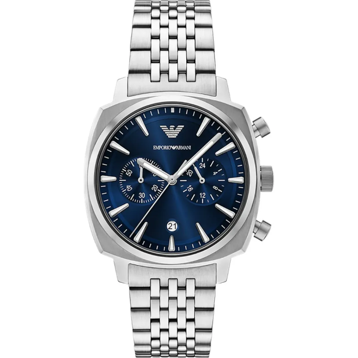 Reloj Emporio Armani Carlo Plateado y Azul...