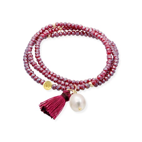 Pulsera Marina García Zen Burgundy y Perla 91168UP